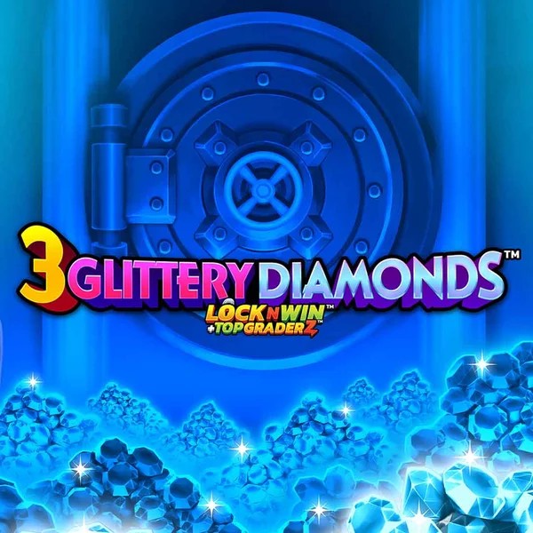 3 Glittery Diamonds slot logo by PearFiction Studios at Seven Casino3 Glittery Diamonds