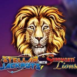 Logo of Stellar Jackpots with Serengeti Lions from Lightning Box Game at Seven Casino